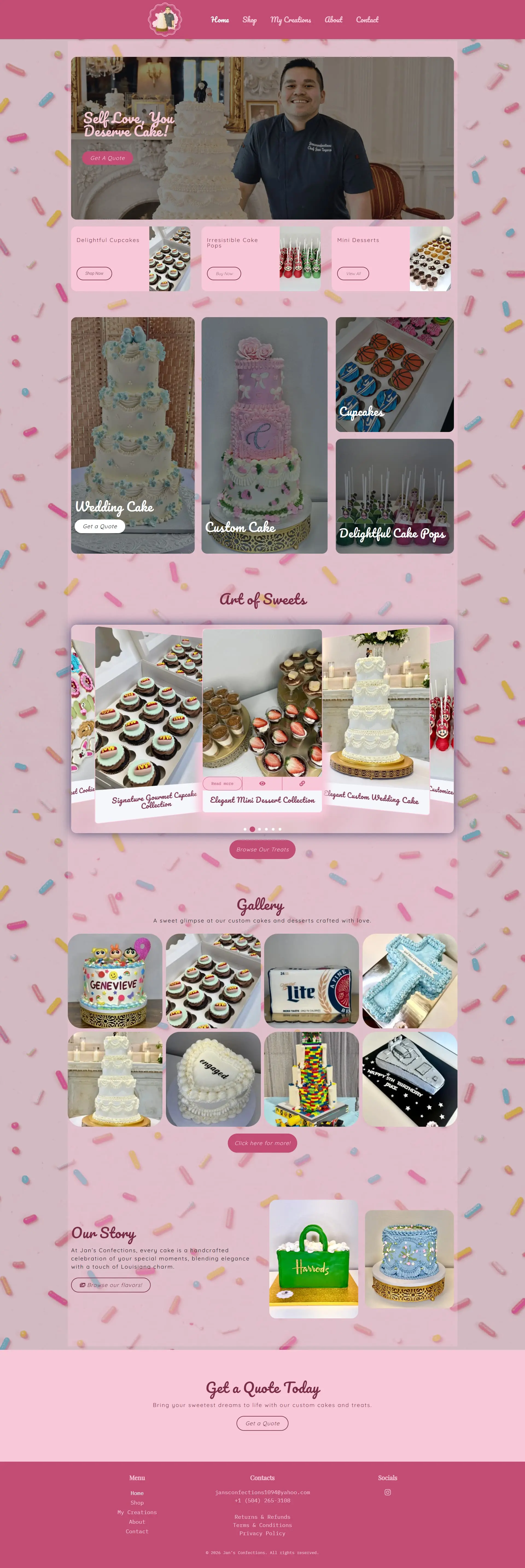 Jan's Confections Website